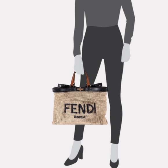 Fendi Raffia logo Peekaboo X-Tote - Picture 7 of 17
